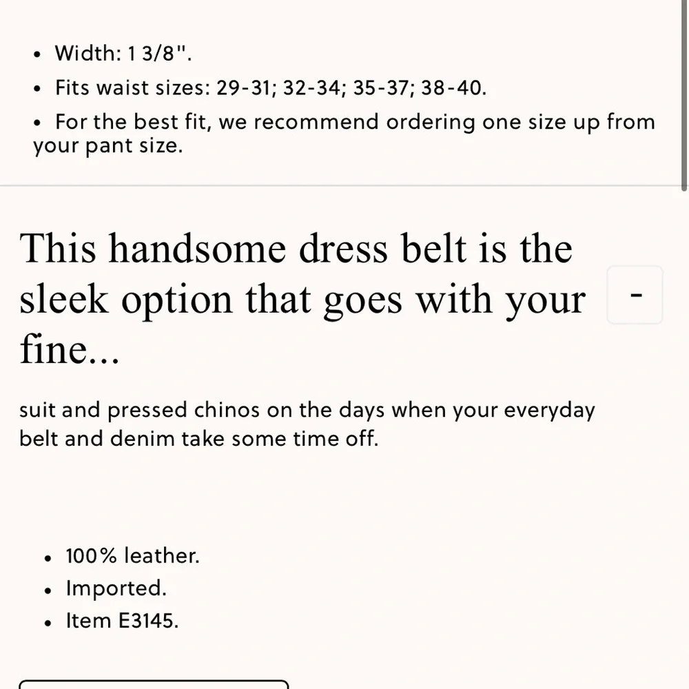 NEW J. Crew Italian Leather English Tan Brown Dress Belt size 38 E3145 $80